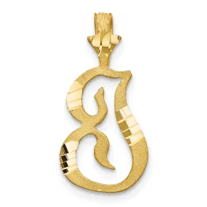 10K Gold Solid Initial I Pendant with Polished Finish  Elegant and Timeless