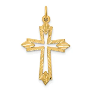 10K Yellow Gold Cross Charm with Polished Finish Solid Design