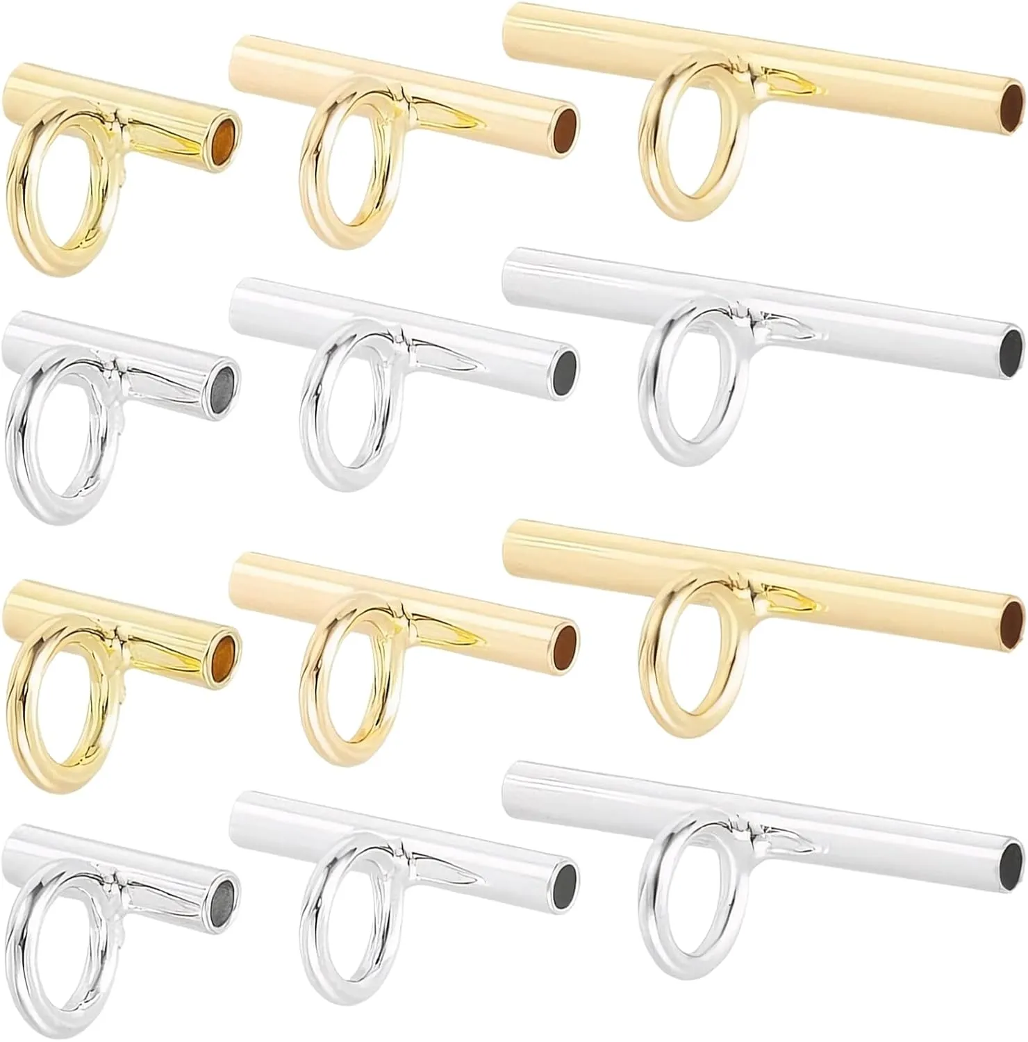 12 PCS Brooch Pins for Women Fashion,Necklace Connectors for Multiple Necklaces,Gold/Silver Pin Necklace,for Converting Brooch Pins Into Pendants (8mm/13mm/20mm)