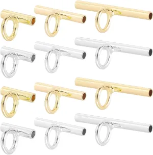 12 PCS Brooch Pins for Women Fashion,Necklace Connectors for Multiple Necklaces,Gold/Silver Pin Necklace,for Converting Brooch Pins Into Pendants (8mm/13mm/20mm)