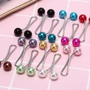 12Pcs Black and White and Gold Headscarf Pearl Pins Clips U Shape Hijab Scarf Lady Muslim Scarf Shawl Clips Scarf Brooches Pin Jewelry Accessories,Jewelry, Women