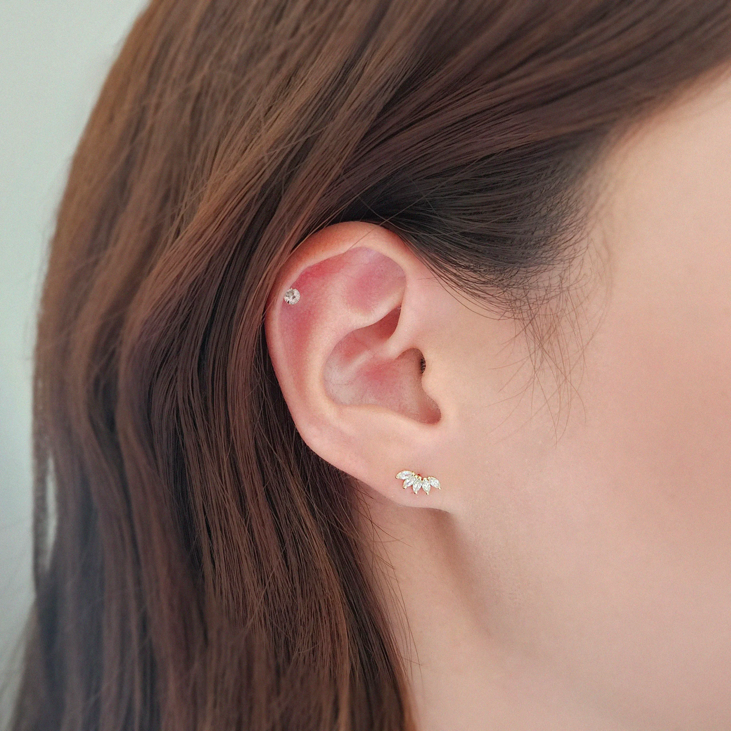 14K Corona Earrings