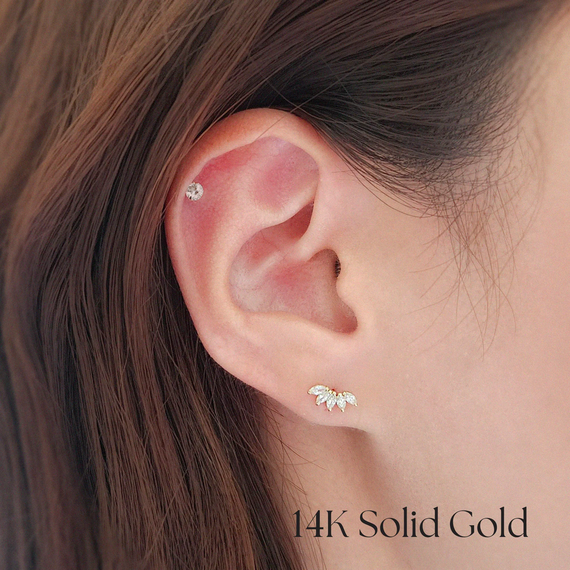 14K Corona Earrings