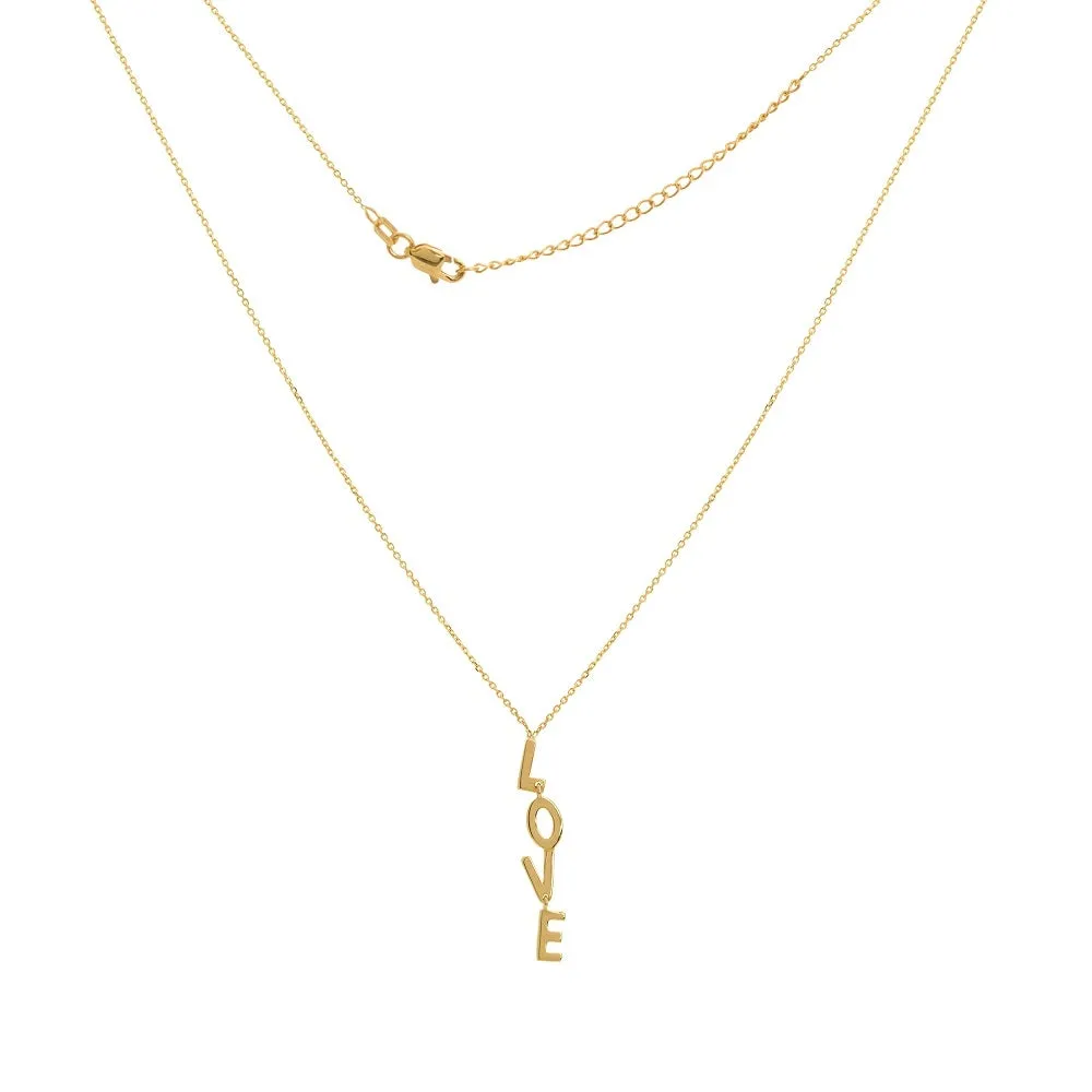 14K Dangle LOVE Necklace