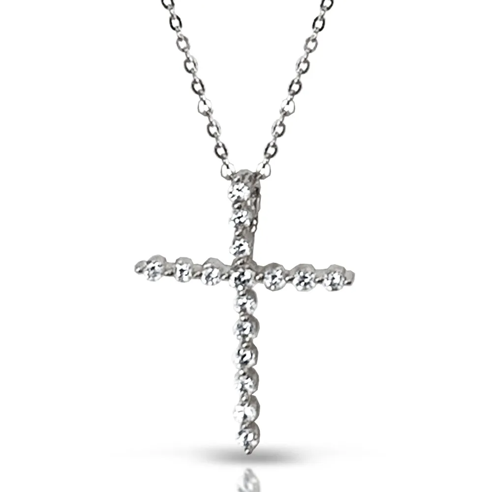 14K Gold Diamond Cross Pendant P23685