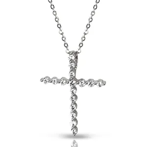 14K Gold Diamond Cross Pendant P23685