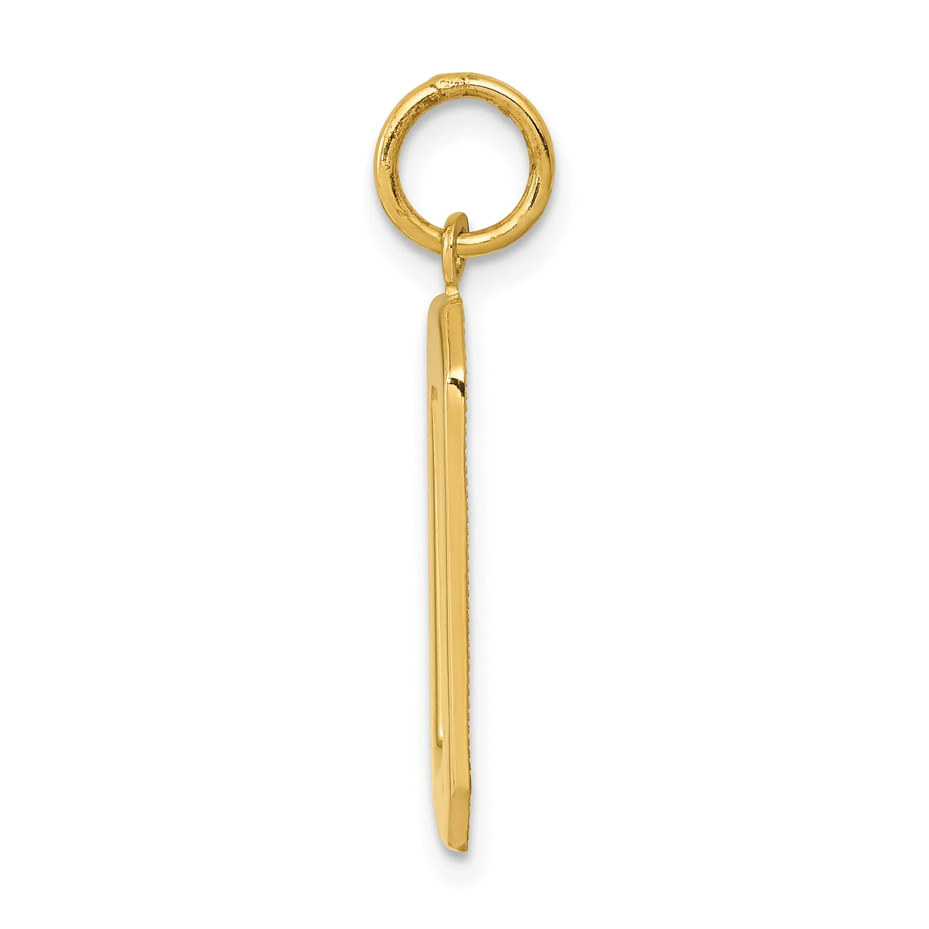 14K Gold Large Polished Number 0 Charm  Elegant and Themed