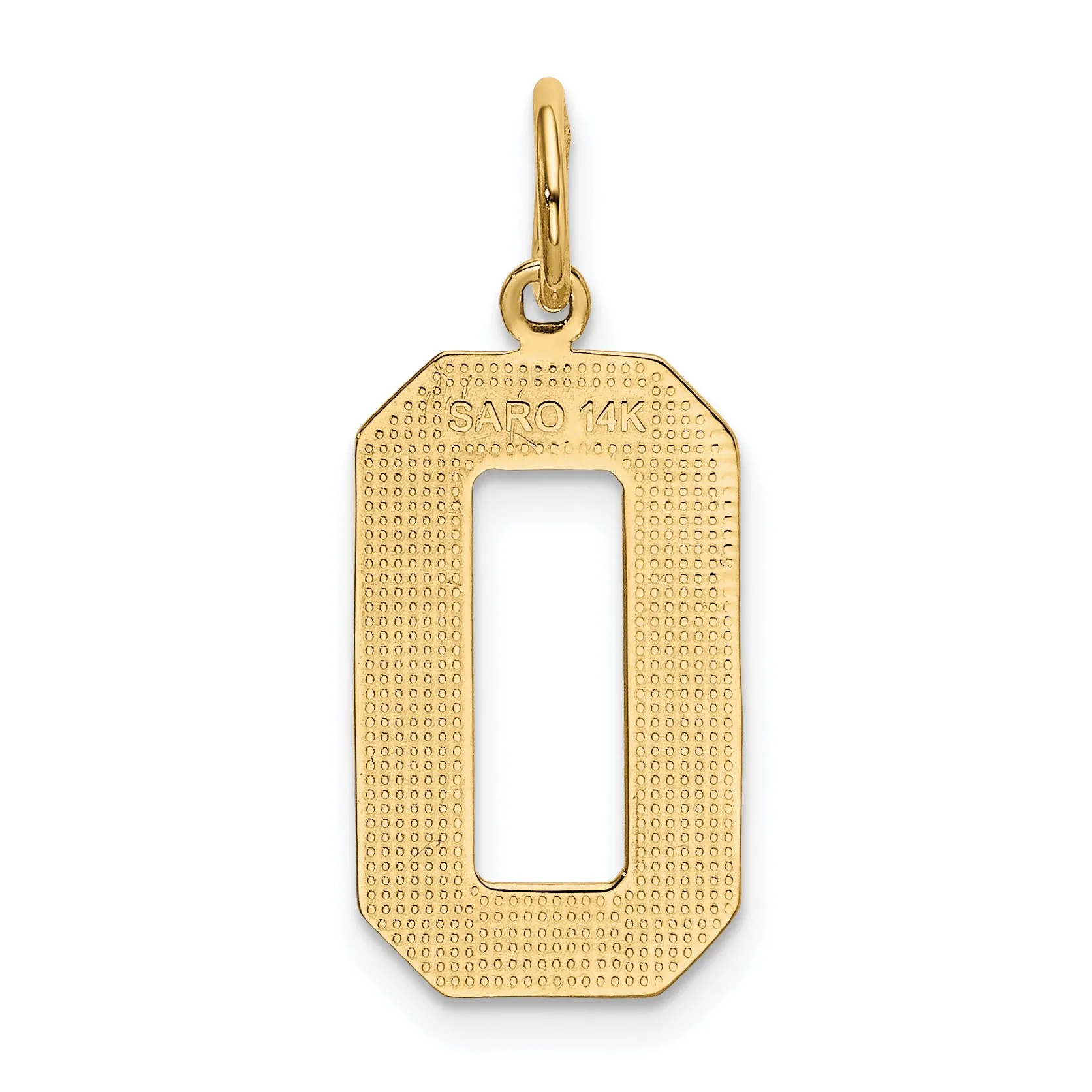 14K Gold Large Polished Number 0 Charm  Elegant and Themed