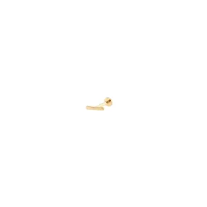 14K Gold Mini Bar Stud with a Flat Backing