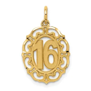14K Gold Oval Circle Pendant with Polished Brushed Finish Elegant Charm