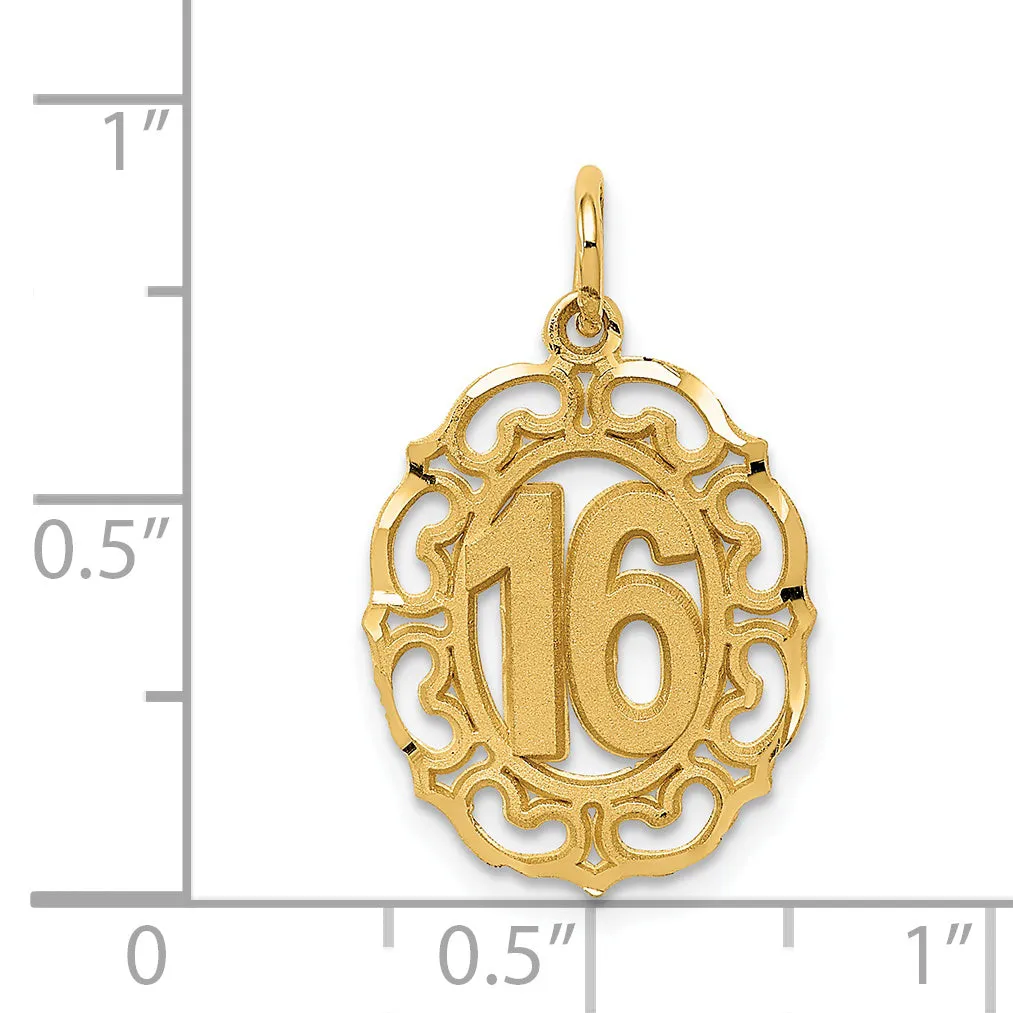 14K Gold Oval Circle Pendant with Polished Brushed Finish Elegant Charm
