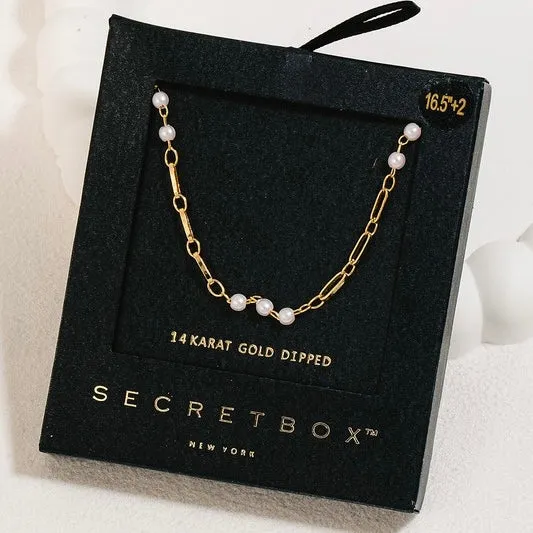 14K GOLD PEARL CHAIN NECKLACE