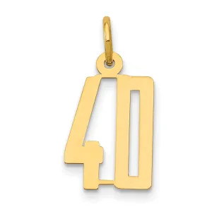 14K Gold Polished Elongated Charm Laser Cut Small