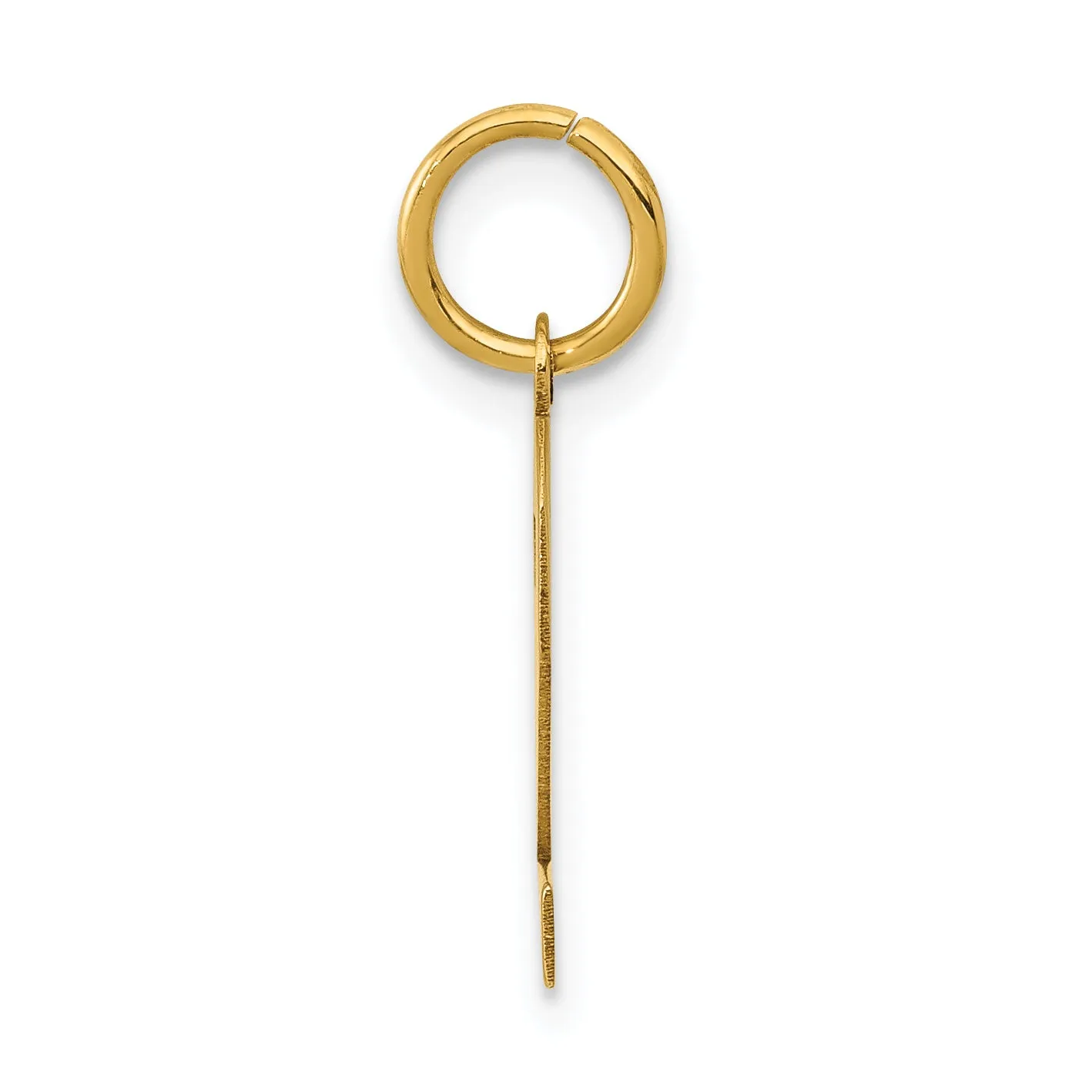 14K Gold Polished Number 2 Charm  Small, Elegant Laser-Cut Design