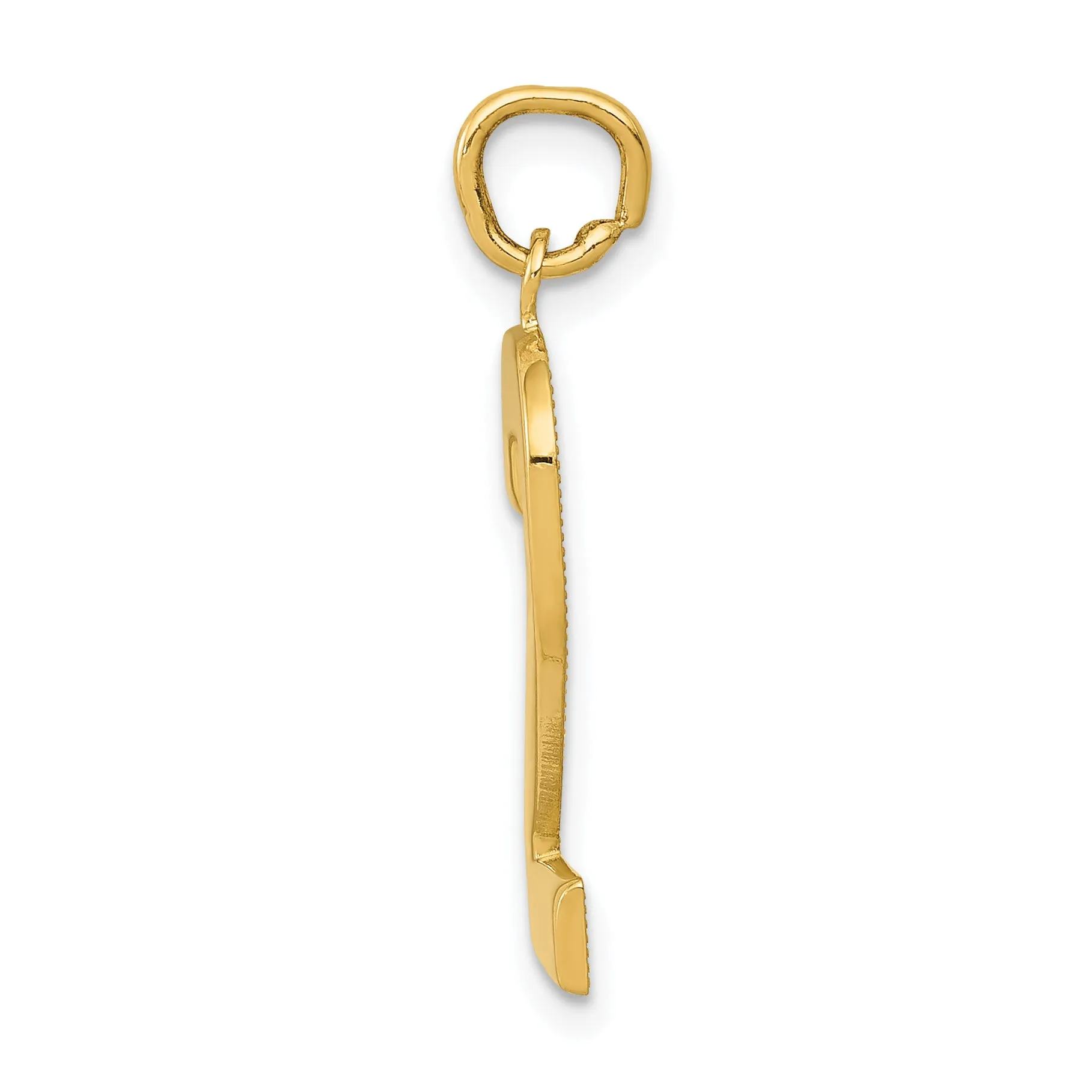 14K Gold Polished Number 2 Large Charm  Elegant Cast Design for Pendants