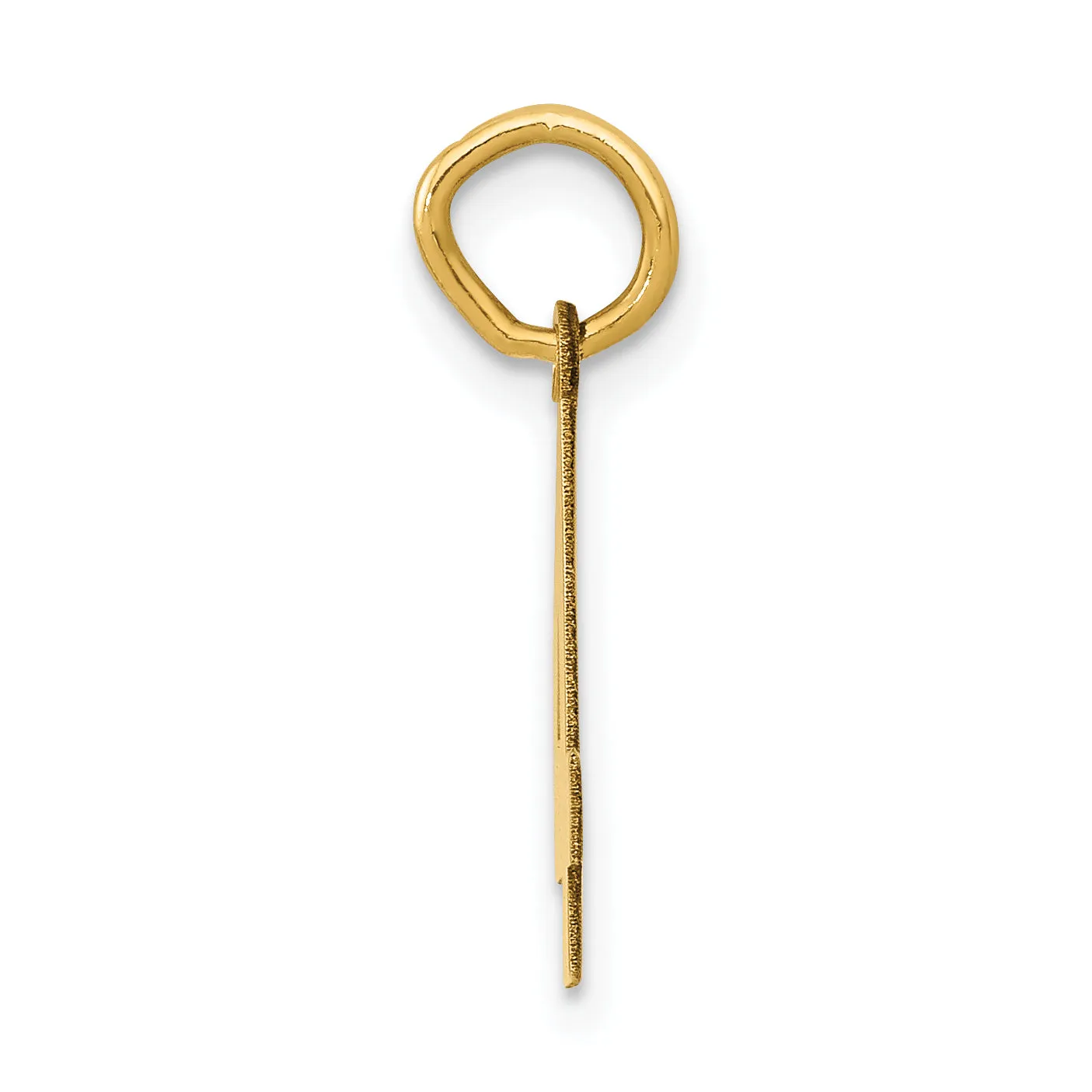 14K Gold Polished Number 4 Charm Laser Cut, Small