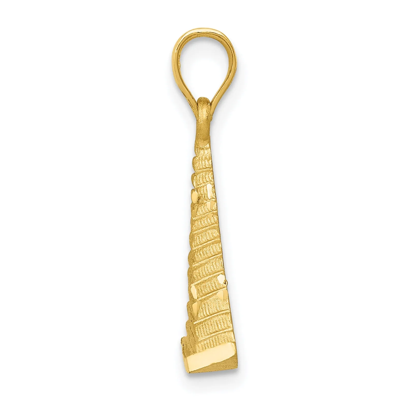 14K Gold Pyramid Charm with Open Back Design Solid and Elegant