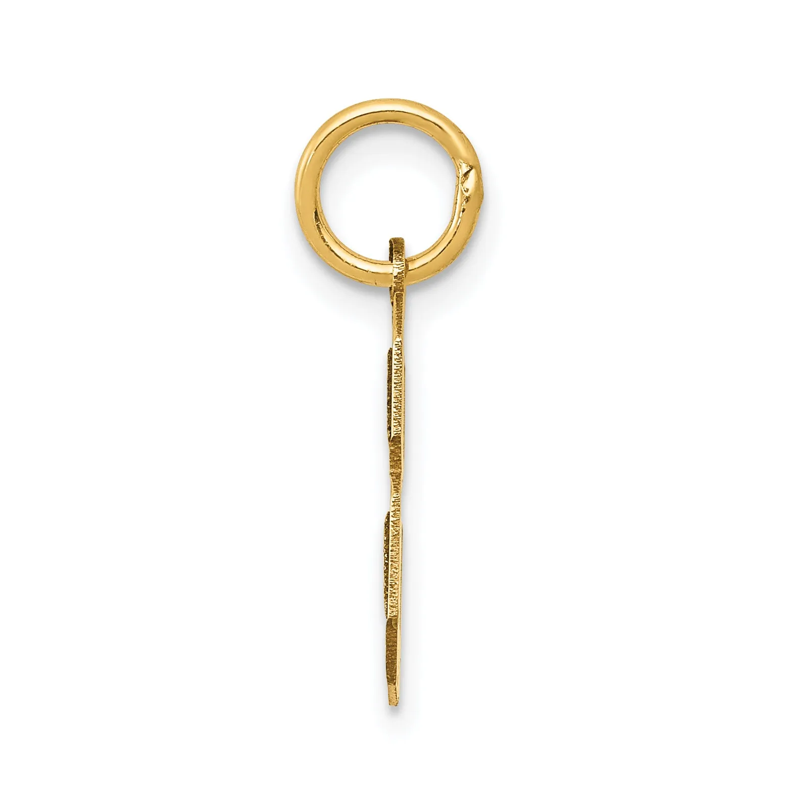 14K Gold Satin Number 8 Charm  Laser Cut, Brushed Finish, Small