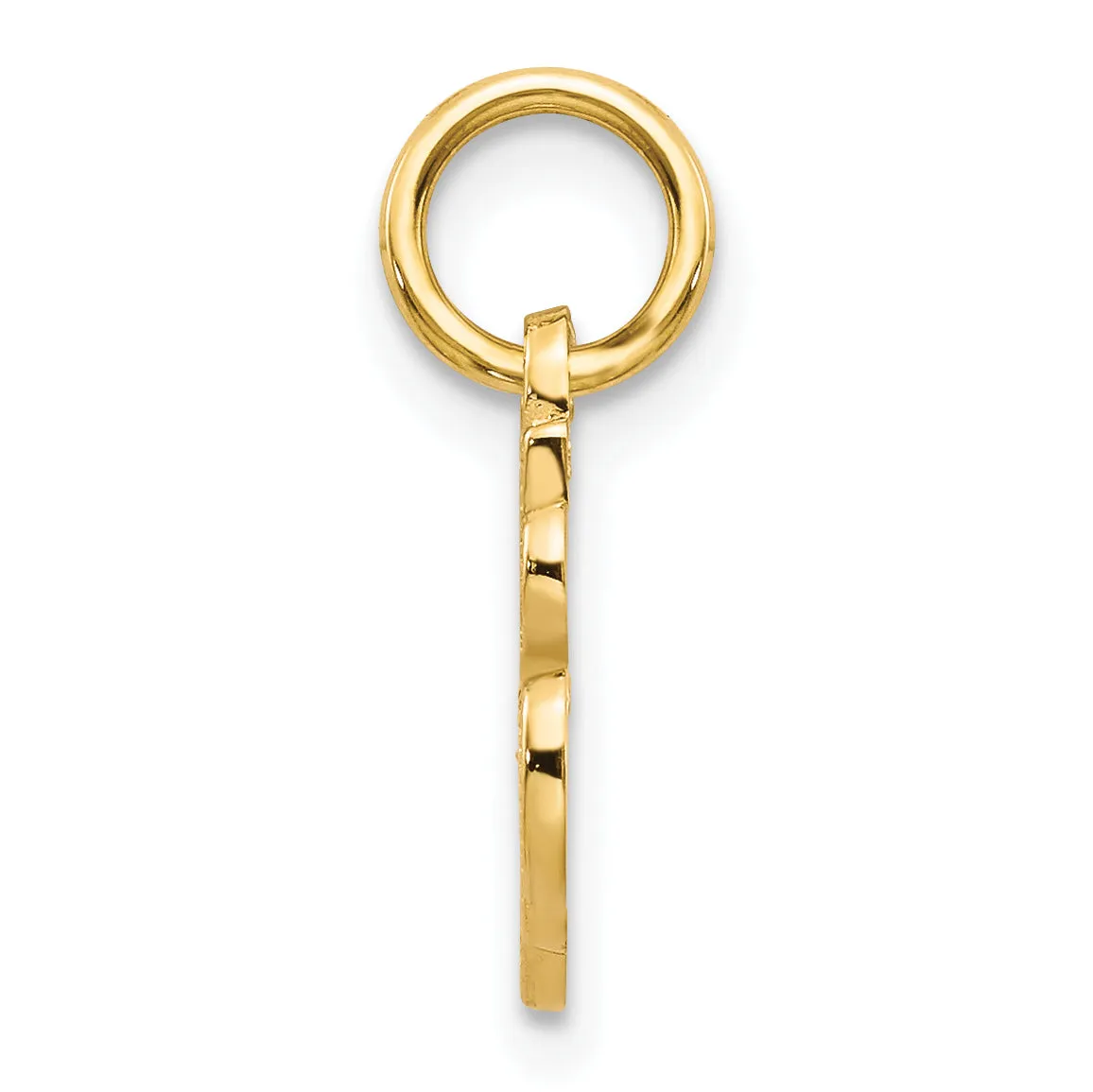 14K Gold Script Letter A Charm with Polished Finish Elegant Small Design