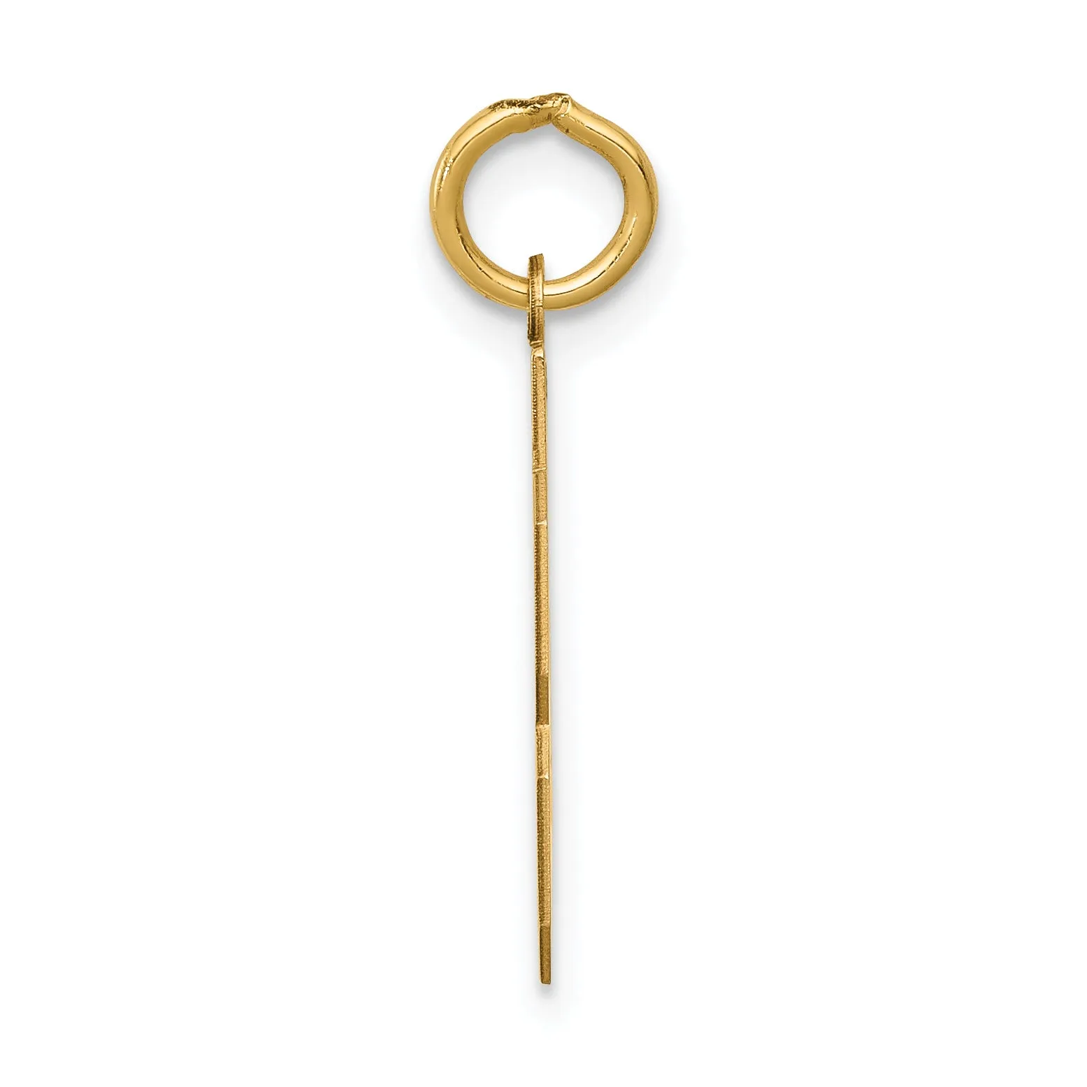 14K Gold Small Polished Number 43 Charm Laser Cut Yellow Gold Theme