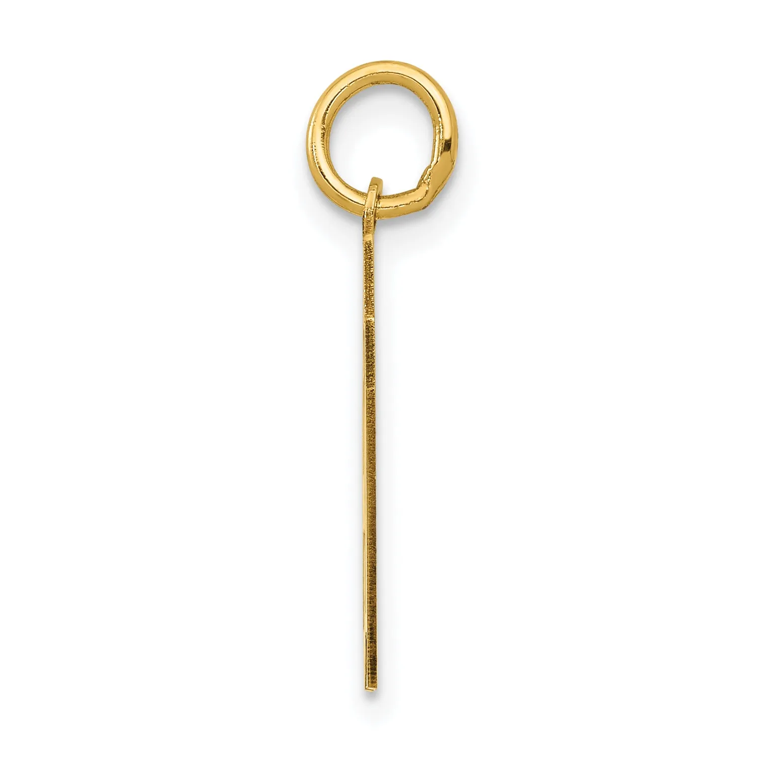 14K Gold Small Polished Number 87 Charm Laser Cut Elegant Design