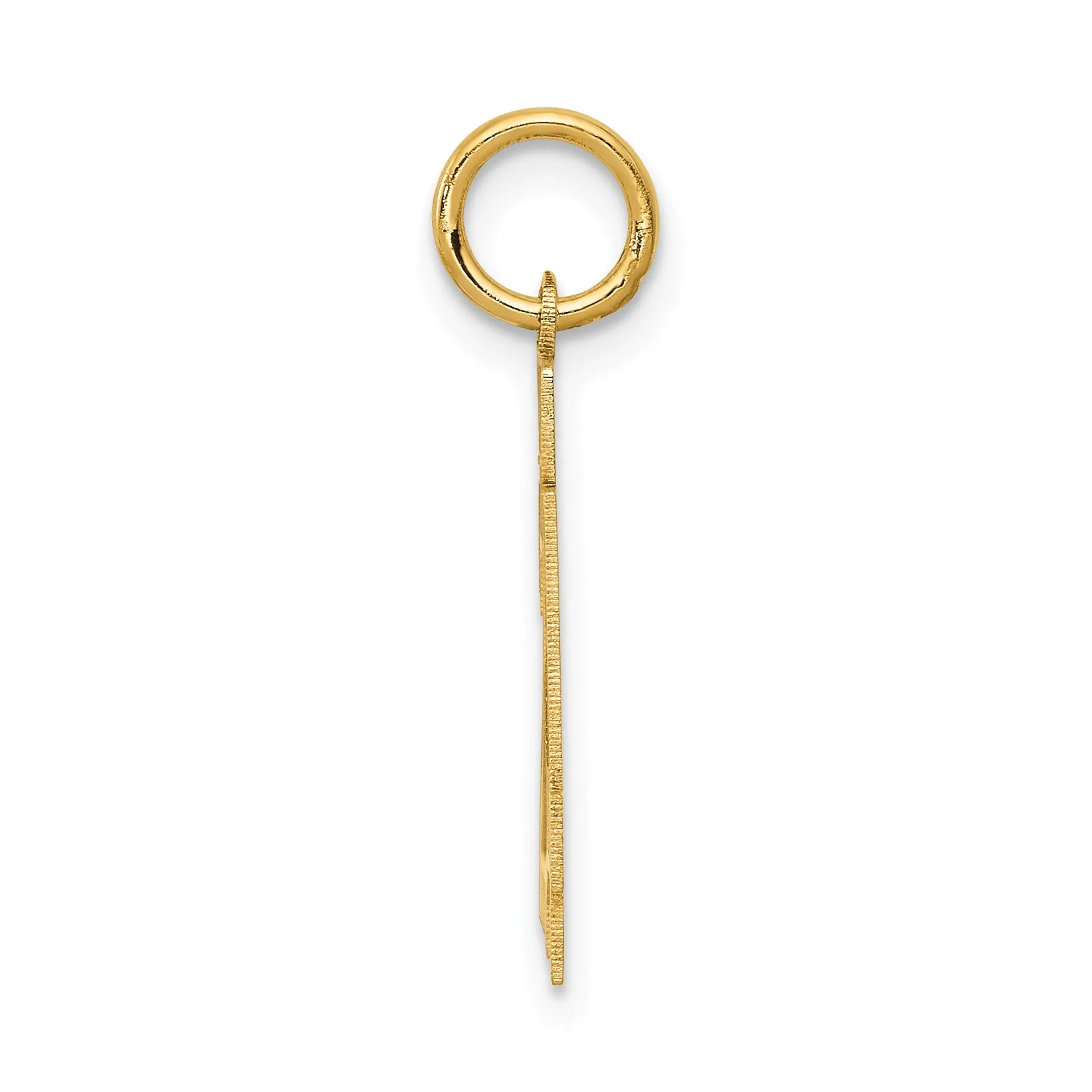 14K Gold Small Satin Number 24 Charm with Brushed Finish