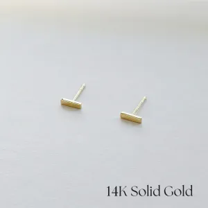14K Sleek Bar Studs