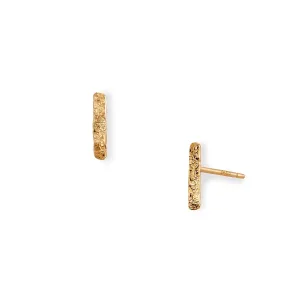 14k Textured Dash Studs