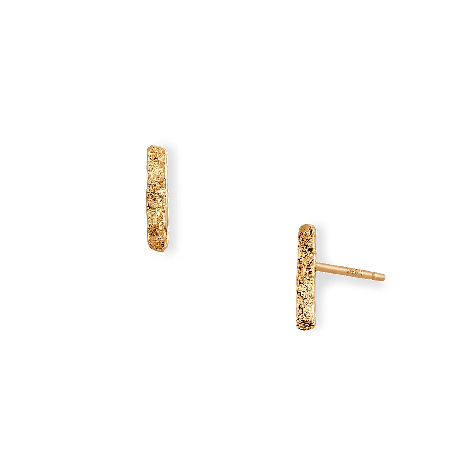 14k Textured Dash Studs