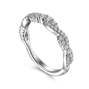 14K White Gold Twisted Diamond Stackable Ring LR51915W45JJ