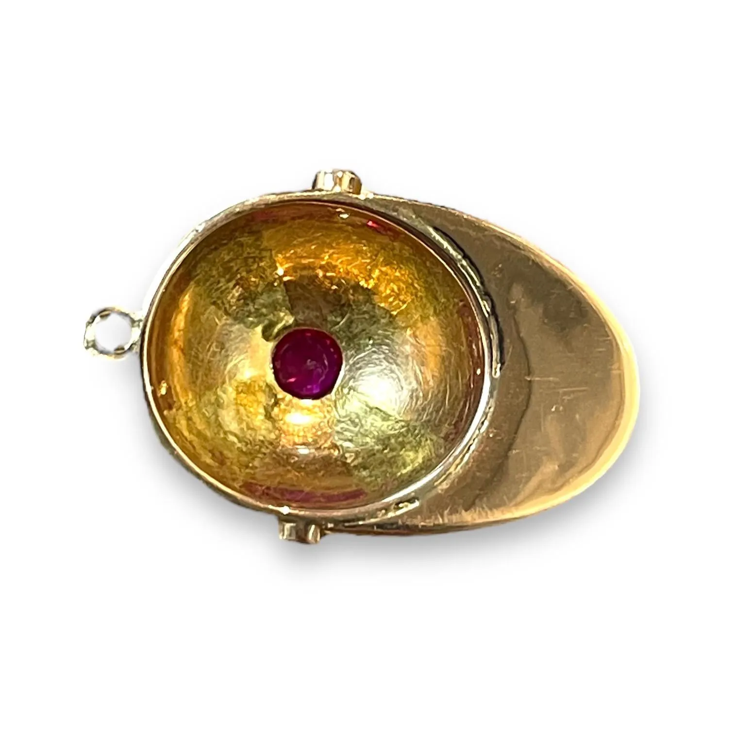14K Yellow Gold Two-Tone Baseball Cap Charm with Gemstones