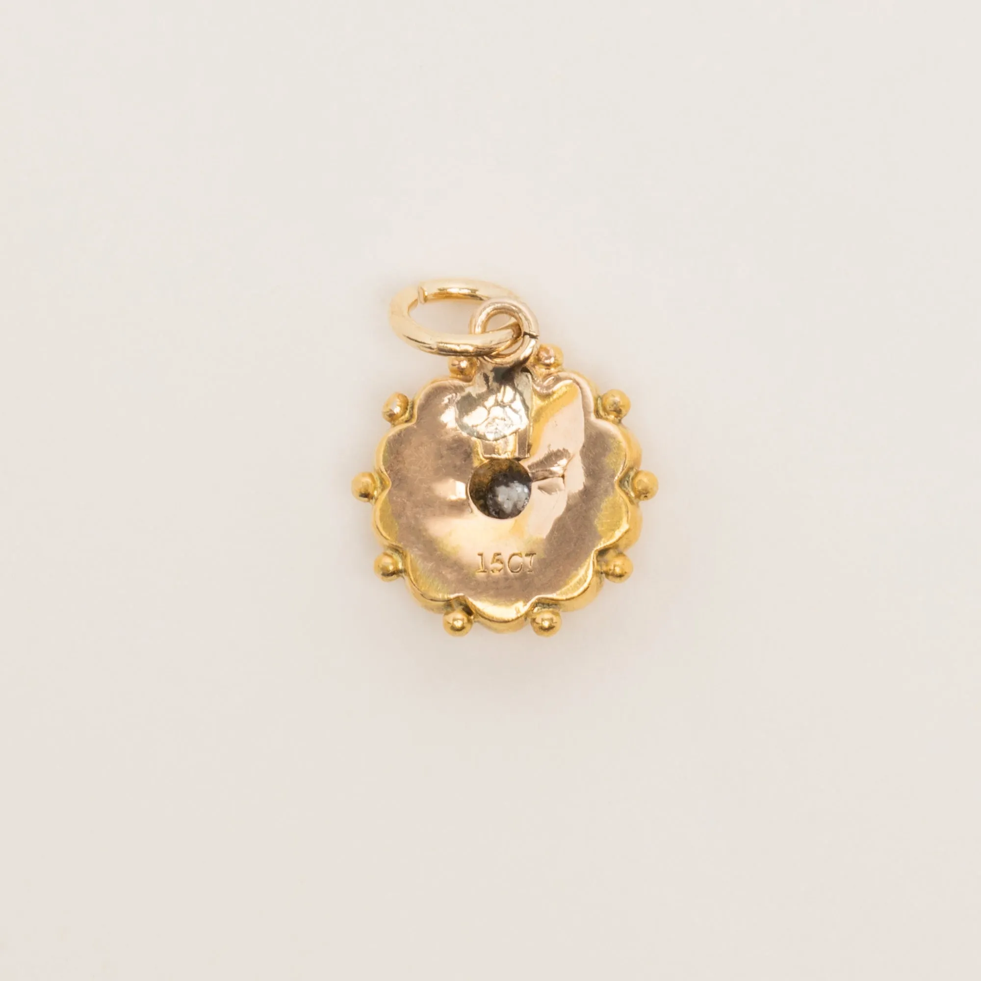 15ct Gold Etruscan Diamond Charm