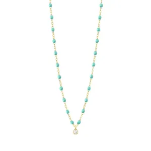 18K Gold & Lagoon Resin "Classic Supreme" Necklace with Diamond