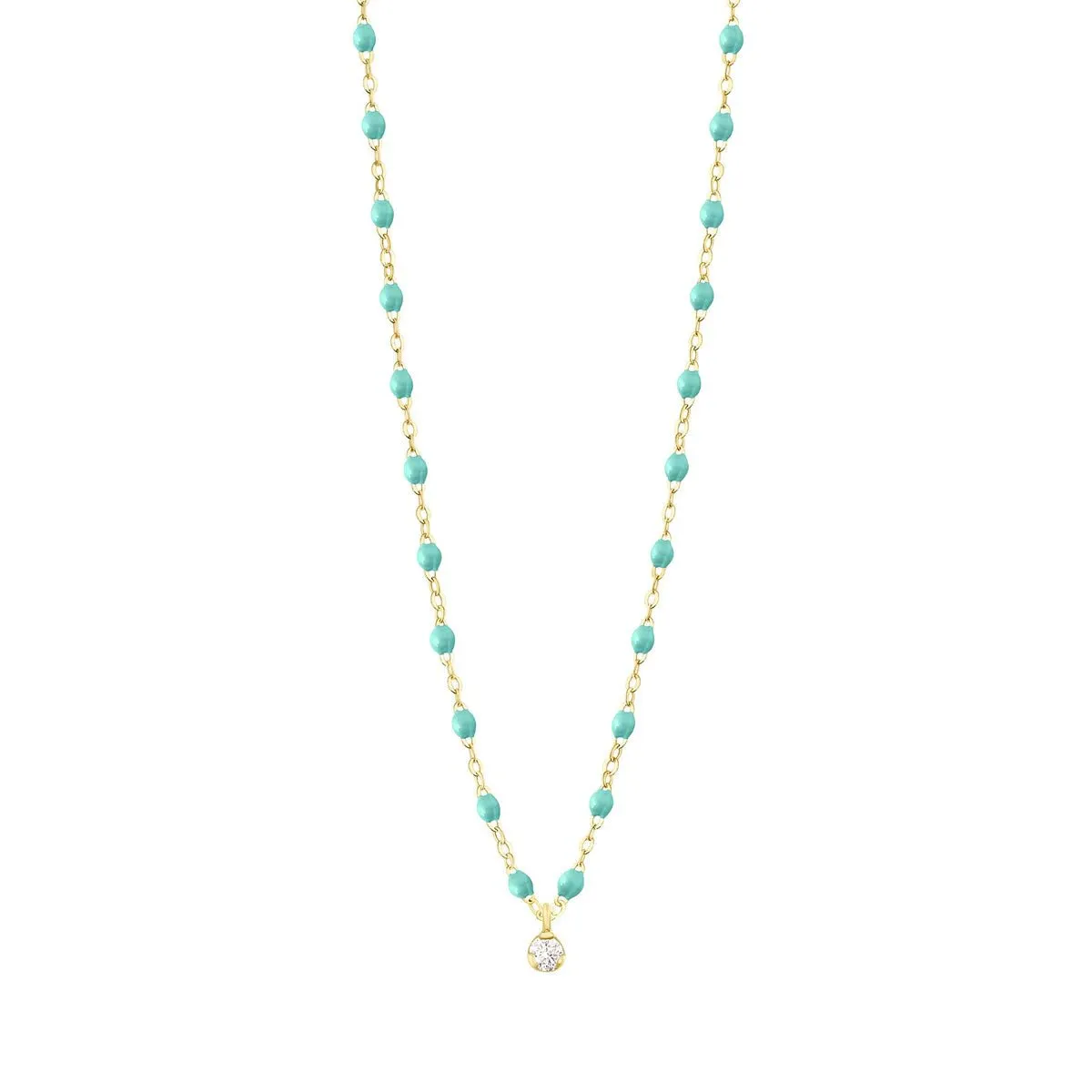 18K Gold & Lagoon Resin "Classic Supreme" Necklace with Diamond
