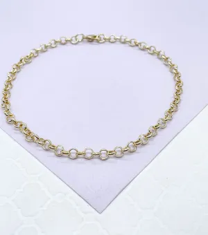 18k Gold Filled 4mm Plain Rolo Anklet