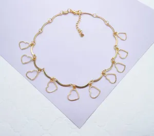 18k Gold Filled Dainty Heart Charm Anklet