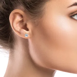 18k White Gold 4-prong Round Brilliant Diamond Stud Earrings (2.09 Ct. T.w., Vs1-vs2 Clarity, H-i Color)
