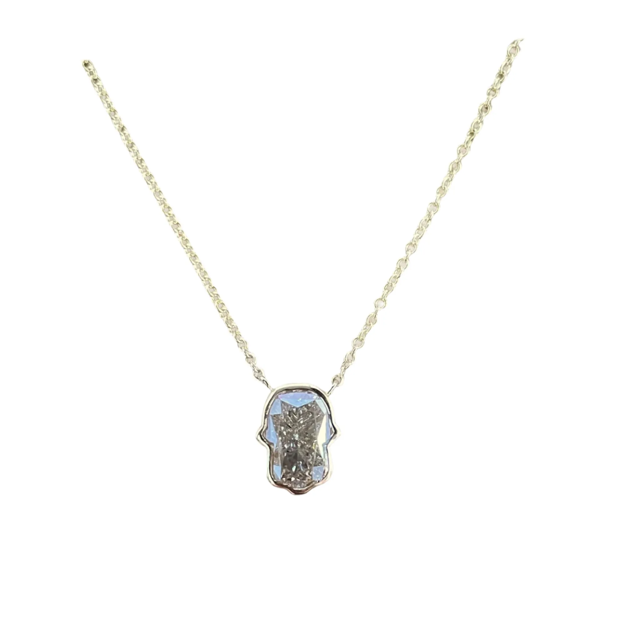 18K Yellow Gold Hamsa Diamond Pendant