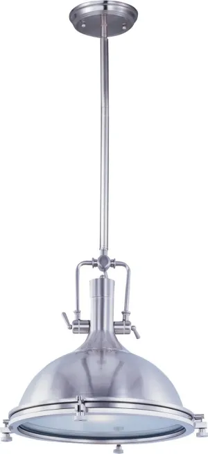 18"W Hi-Bay 1-Light Pendant Satin Nickel