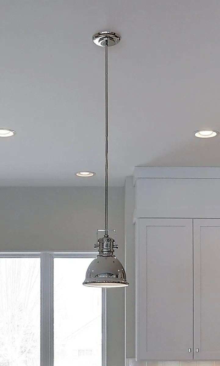 18"W Hi-Bay 1-Light Pendant Satin Nickel