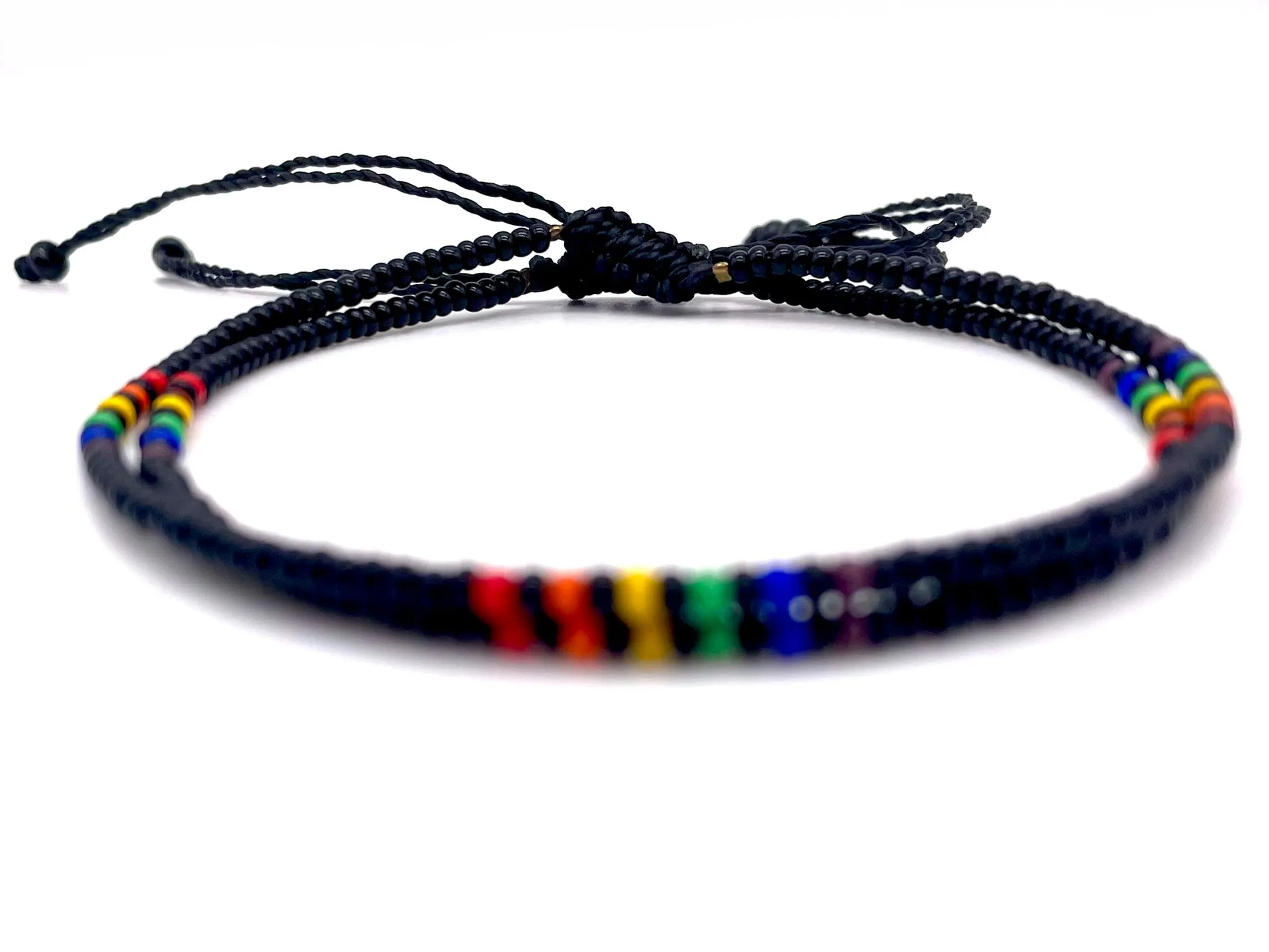2-PACK Black Skittles Ankle Bracelets