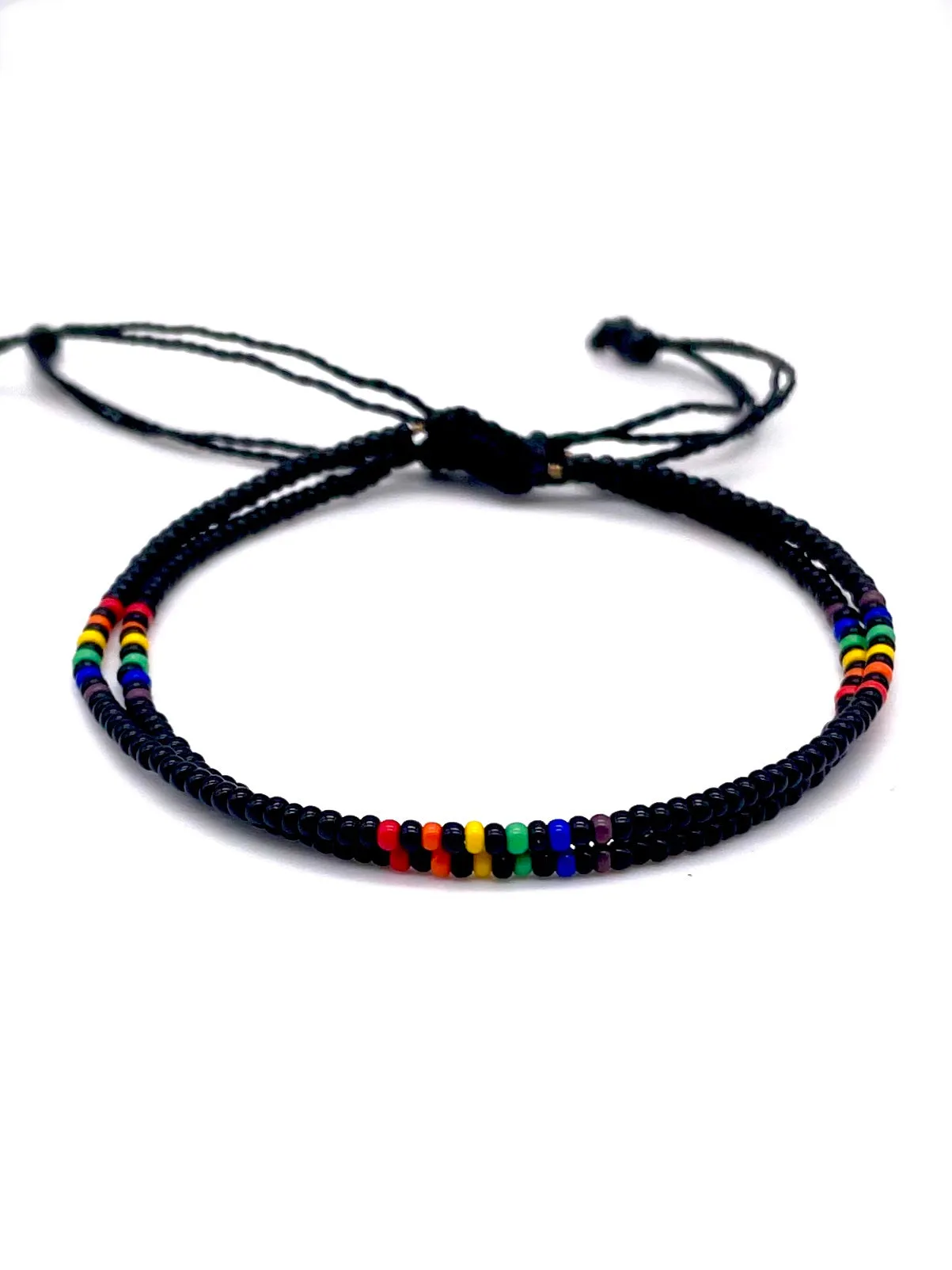 2-PACK Black Skittles Ankle Bracelets