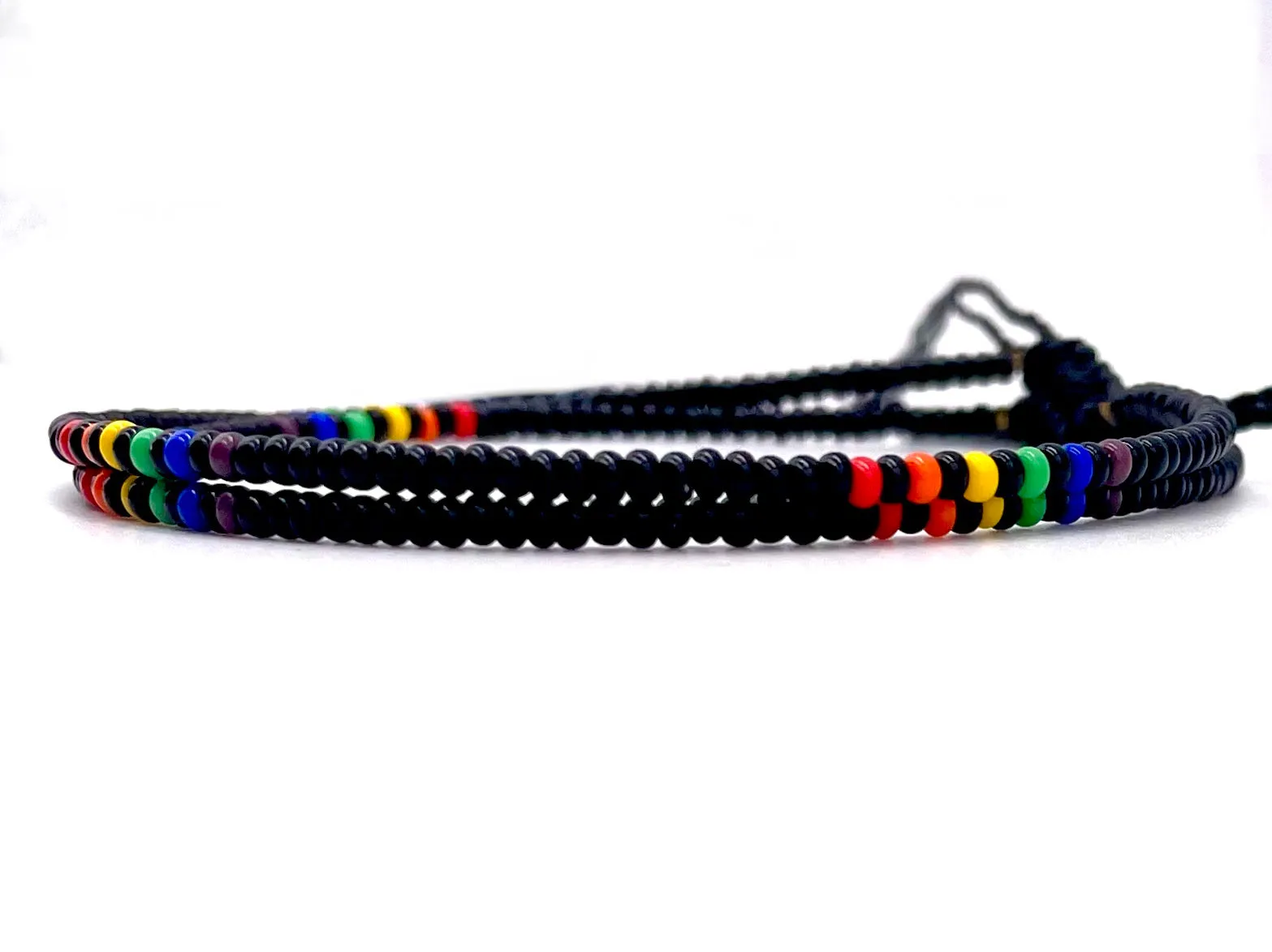 2-PACK Black Skittles Ankle Bracelets