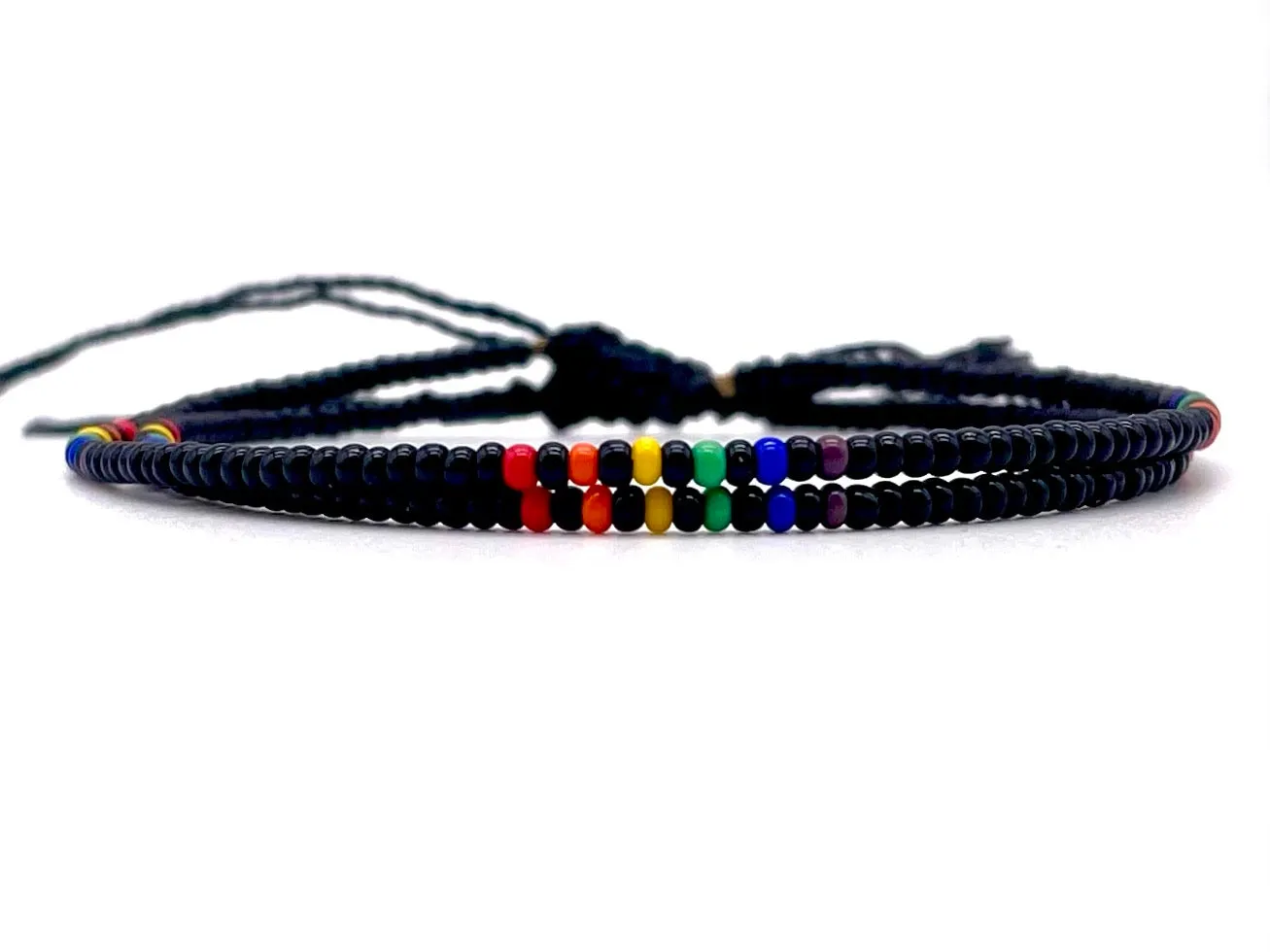 2-PACK Black Skittles Ankle Bracelets