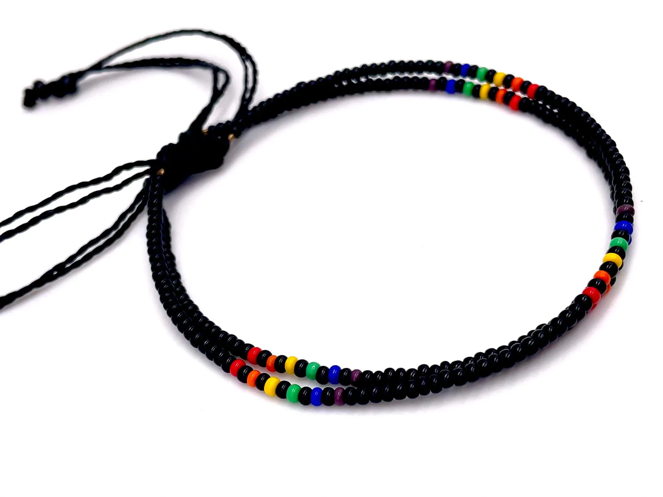 2-PACK Black Skittles Ankle Bracelets