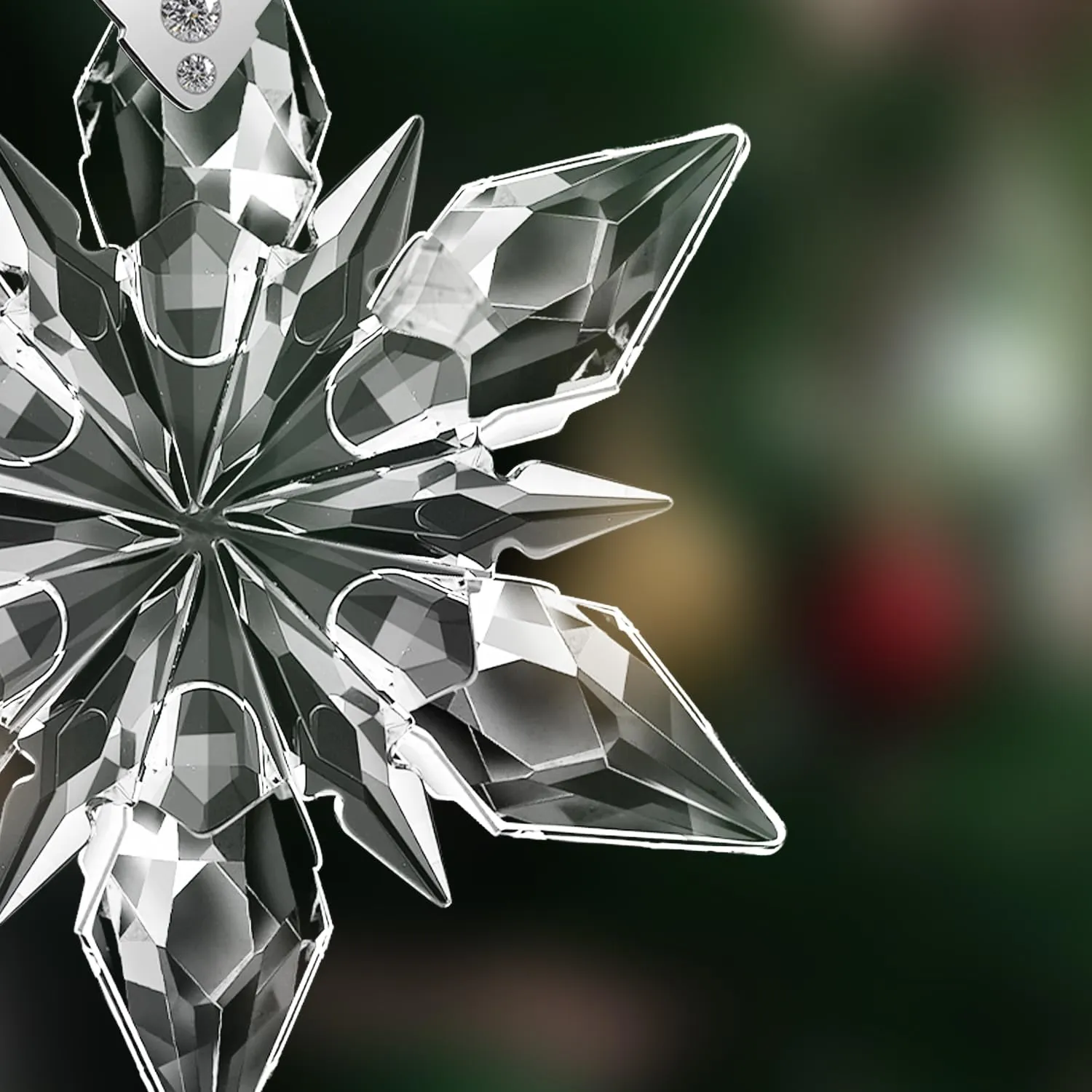 2024 Annual Edition Ornament, Nashar Limited Edition Crystal Snowflake Pendant for Loved One (Clear)