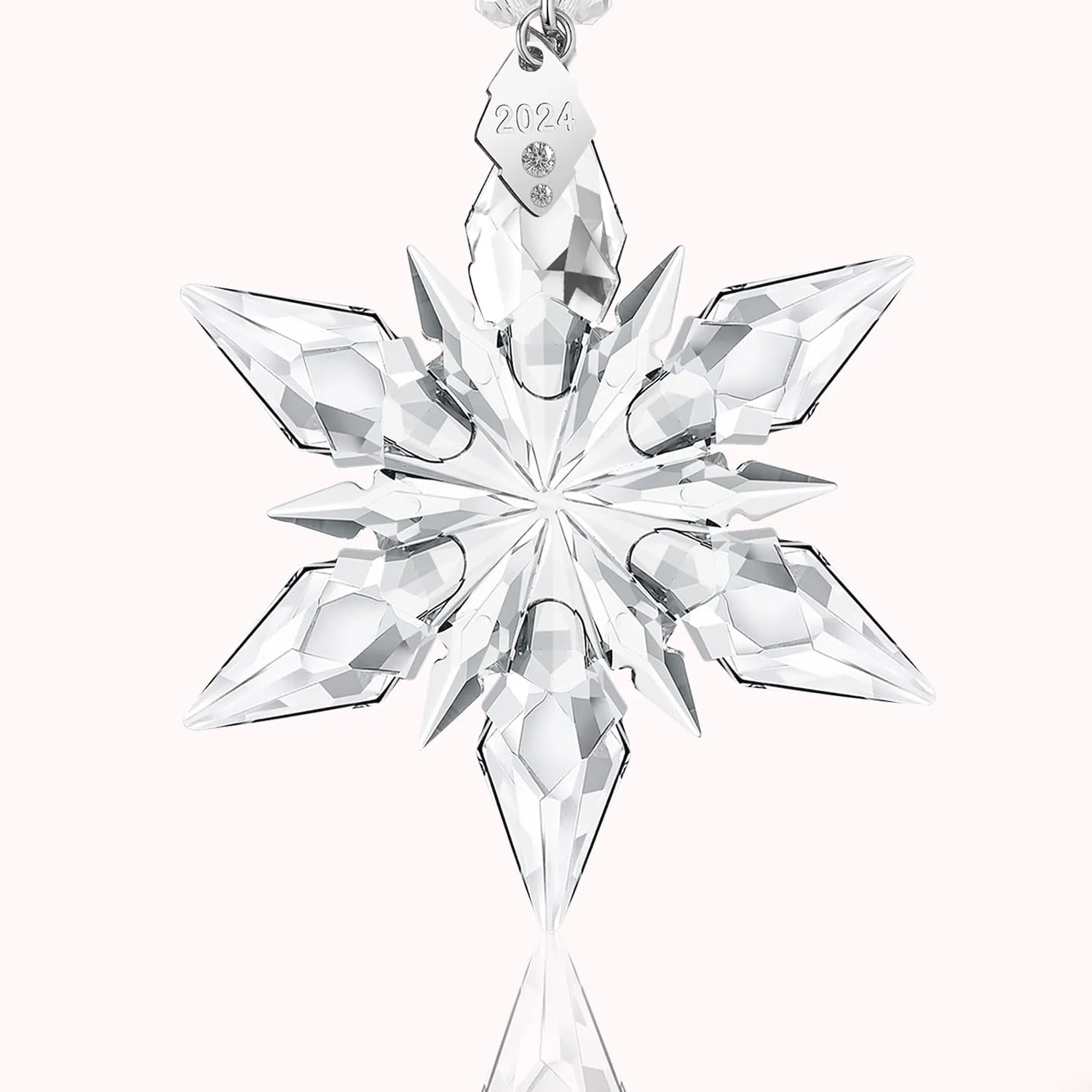 2024 Annual Edition Ornament, Nashar Limited Edition Crystal Snowflake Pendant for Loved One (Clear)