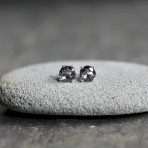 4mm Sterling Silver Alexandrite Stud Earrings
