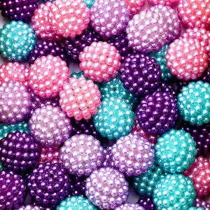 60PCS 20Mm Pearl Beads Bubblegum Beads Large round Spacer Beads Acrylic Beads for Jewelry Making Bracelet Earring Necklace