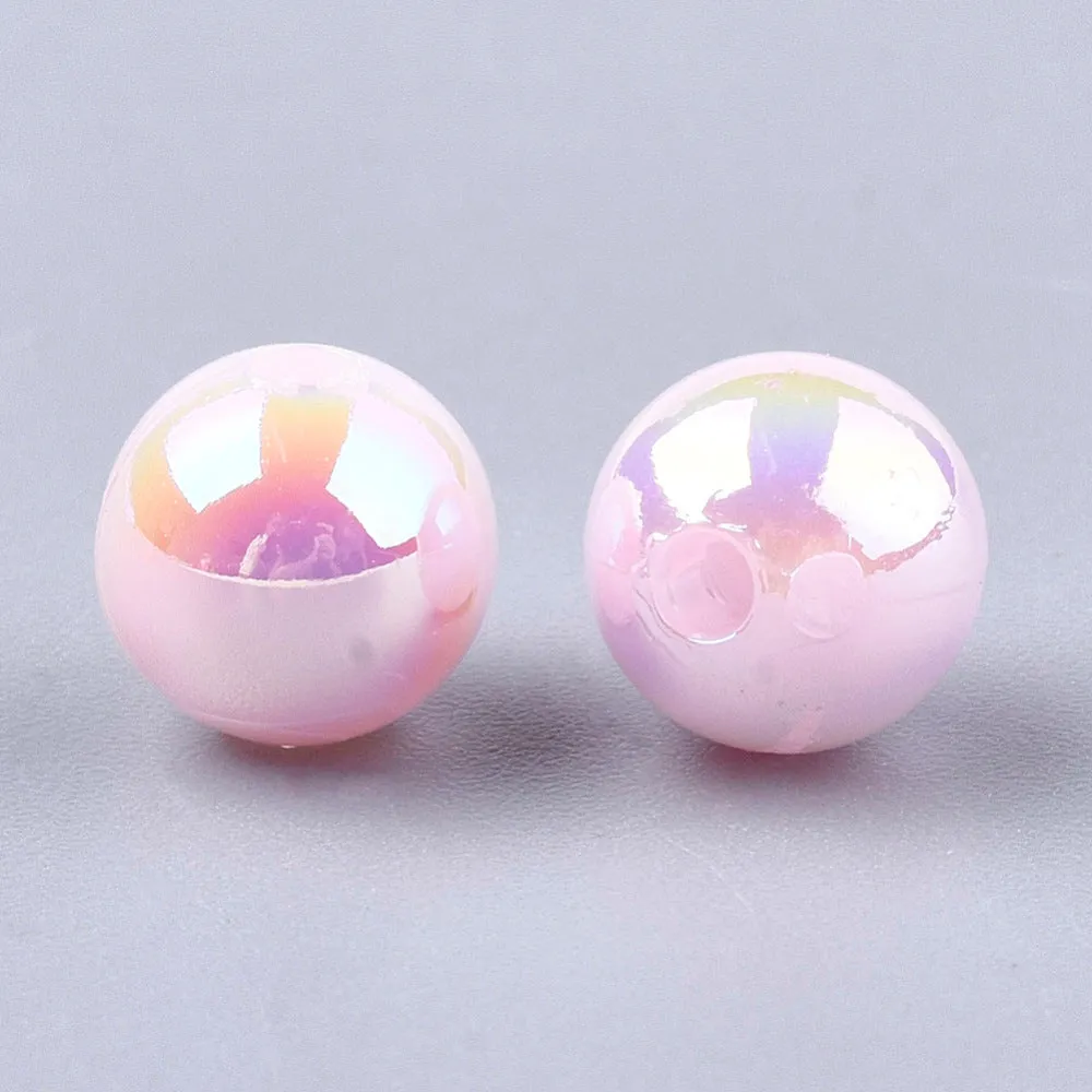 6mm Mermaid Beads (100) - Pink AB